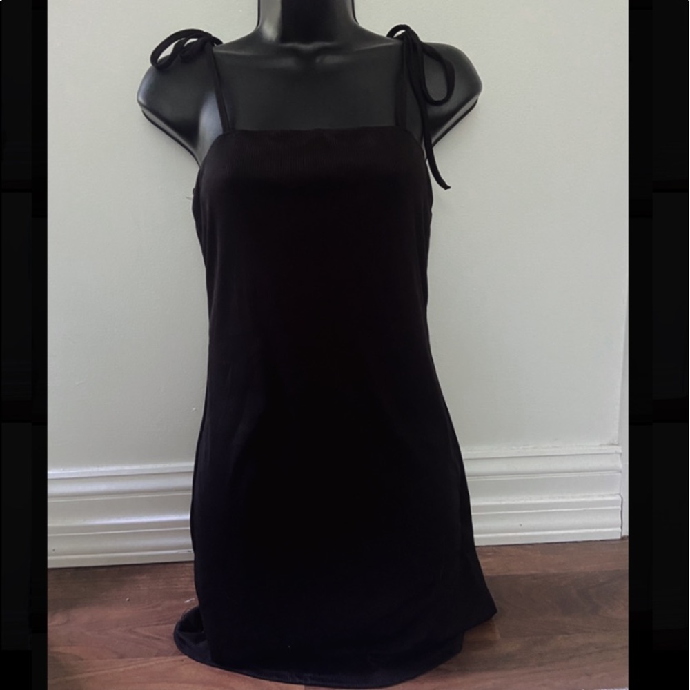 SHEIN Black Bodycon Dress with Shoulder Ties